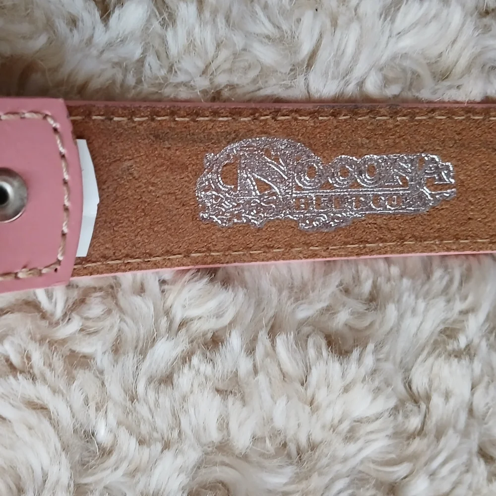 💎 Nocona Belt Co. Child's Belt Pink Leather Gold Horse Buckle